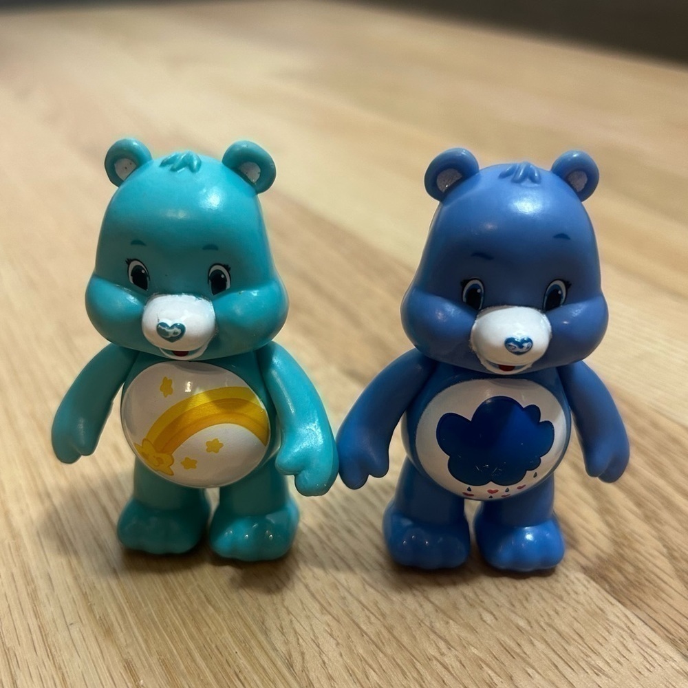 Vintage Care Bear Posable Figure Bundle Grumpy Wish Kids Toy Blue